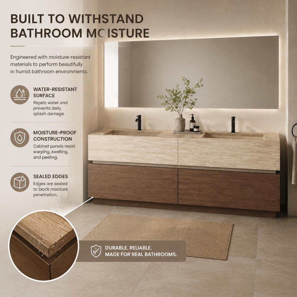 72 in Double-Sink Freestanding Bathroom Vanity with LED Mirror
