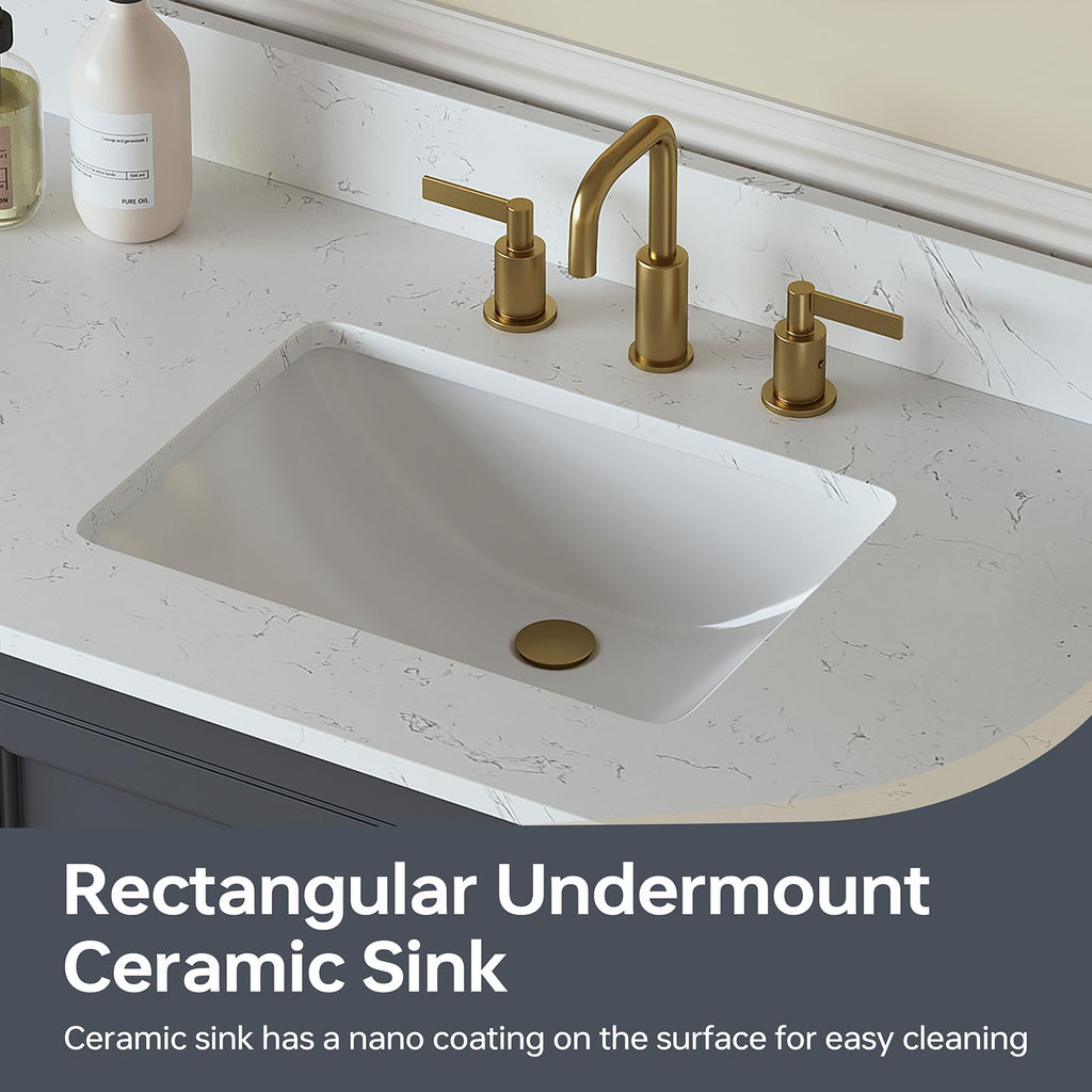 60 Inch Bathroom Vanity with Double Sink Combo, Greige