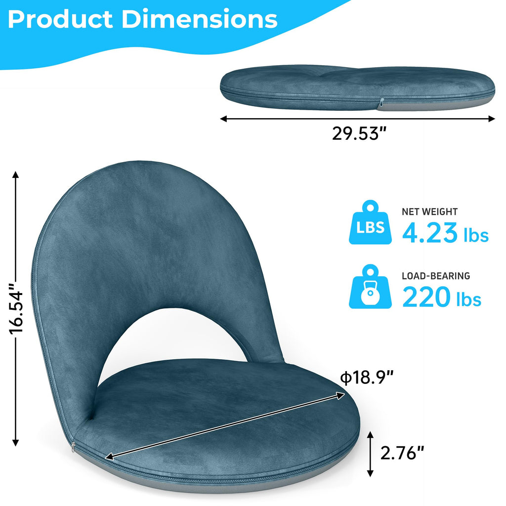 2Pcs Floor Chair with Adjustable Back Support for Kids and Adults