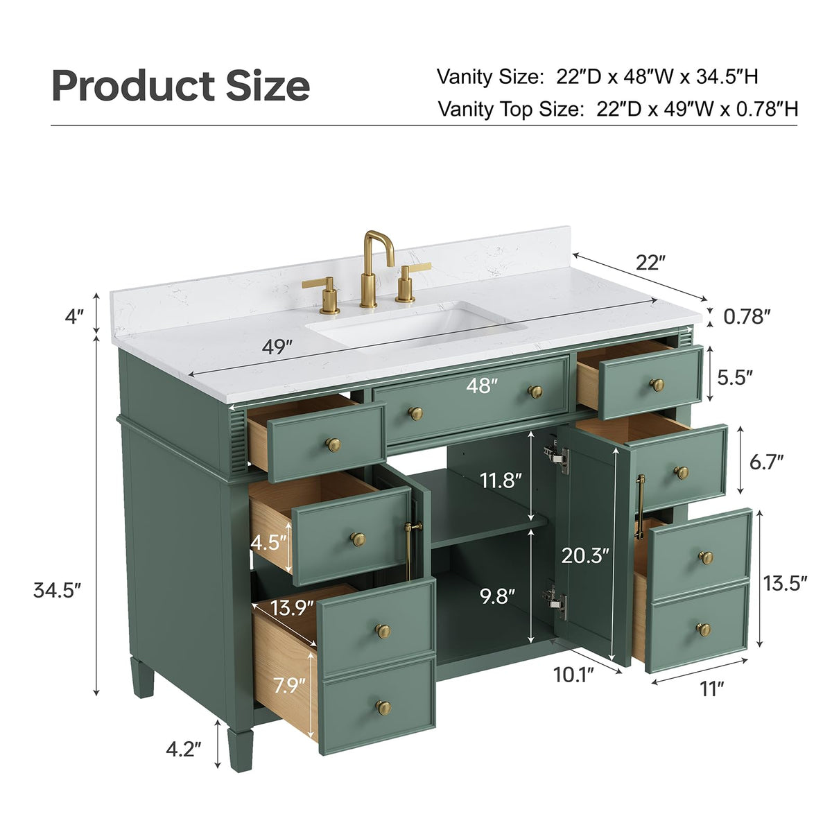 60 Inch Bathroom Vanity with Double Sink Combo, Greige