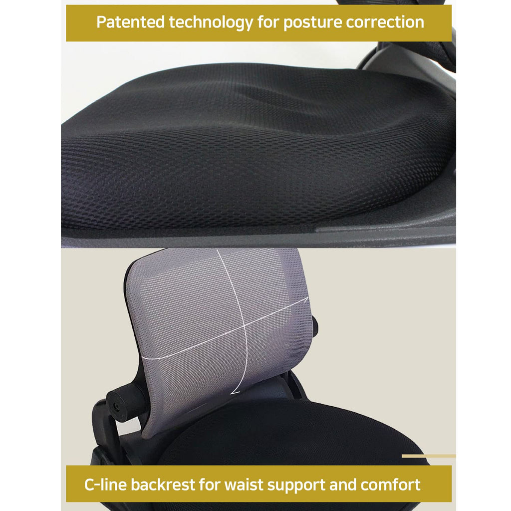 Patented Floor Chair with Back Support - Foldable Orthopedic Floor Chair for Adults/Children - Japanese Legless Seat for Meditation, TV, Pelvic Adjustment - Recliner with Back Support (Black)