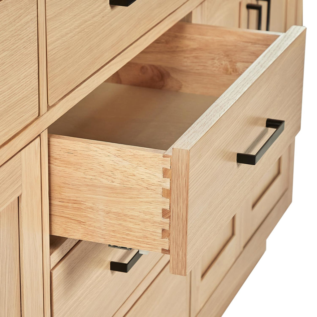 DKB Isabella 66" White Double Bathroom Vanity with 1.5" Carrara Quartz Countertop, Double Rectangular Undermount Sinks, 4 Soft Closing Doors, 6 Dovetail Drawers