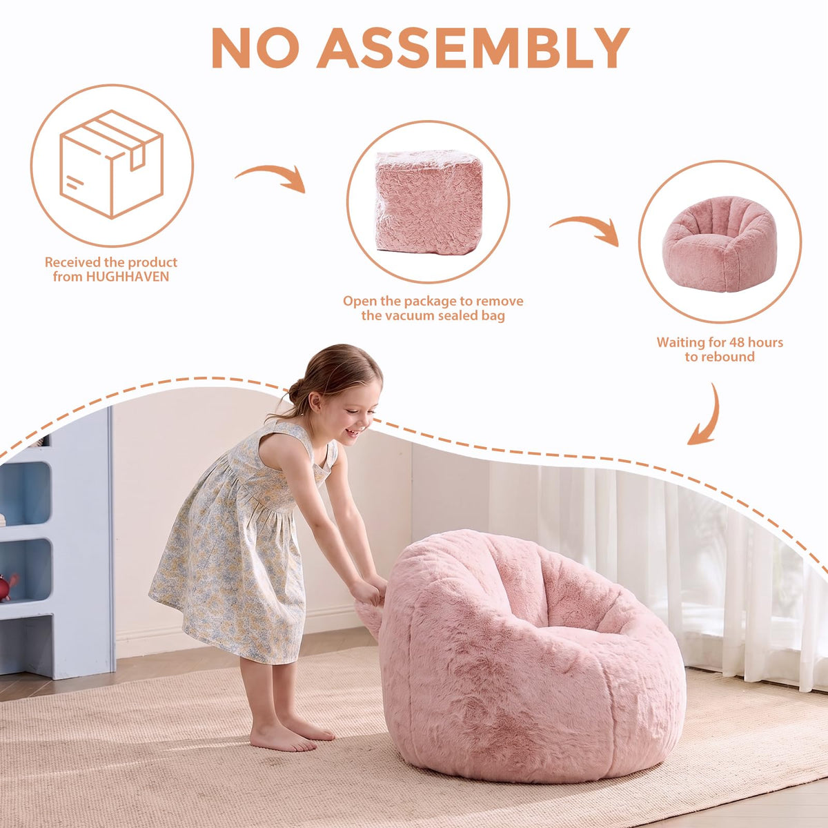 HUGHEAVEN Max Giant Bean Bag Chair, Bean Bag Sofa for Adults & Teens