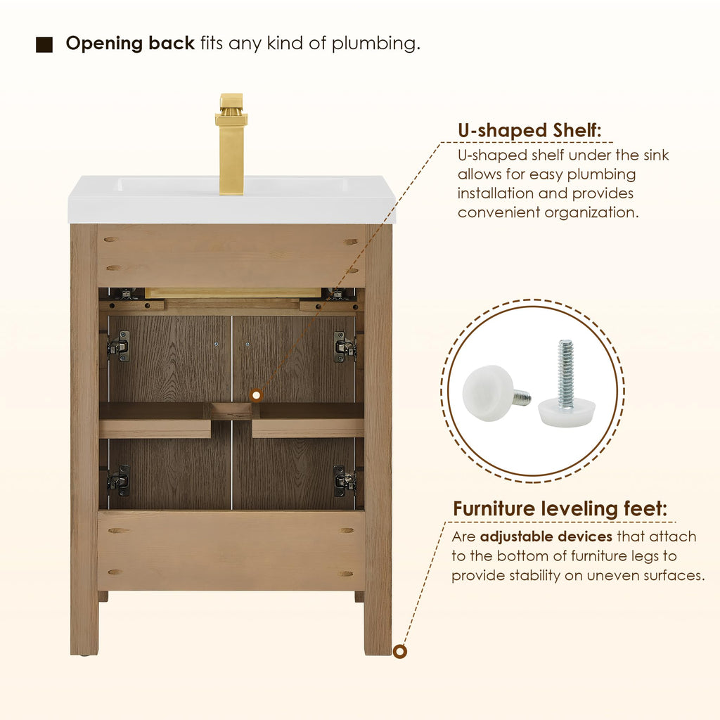 48 Inch Bathroom Vanity with Sink Modern Single Vanities with Countertop