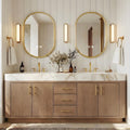 68 Inch Bathroom Vanity with Double Sink, Light Walnut