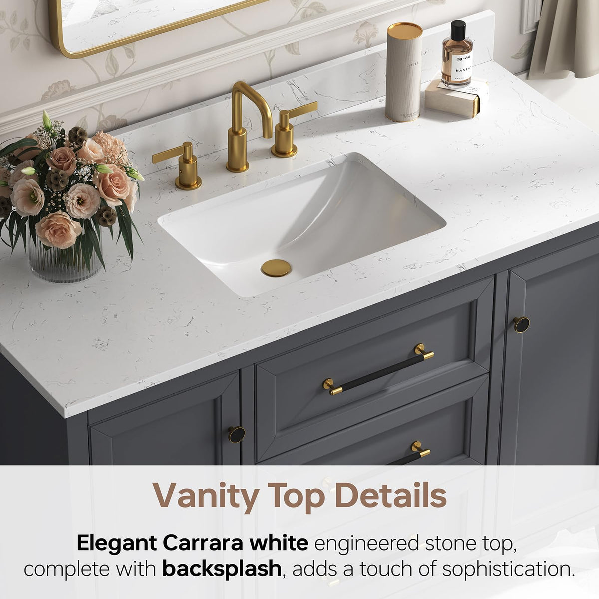 48 Inch Bathroom Vanity with Sink, Fully Assembled, Green