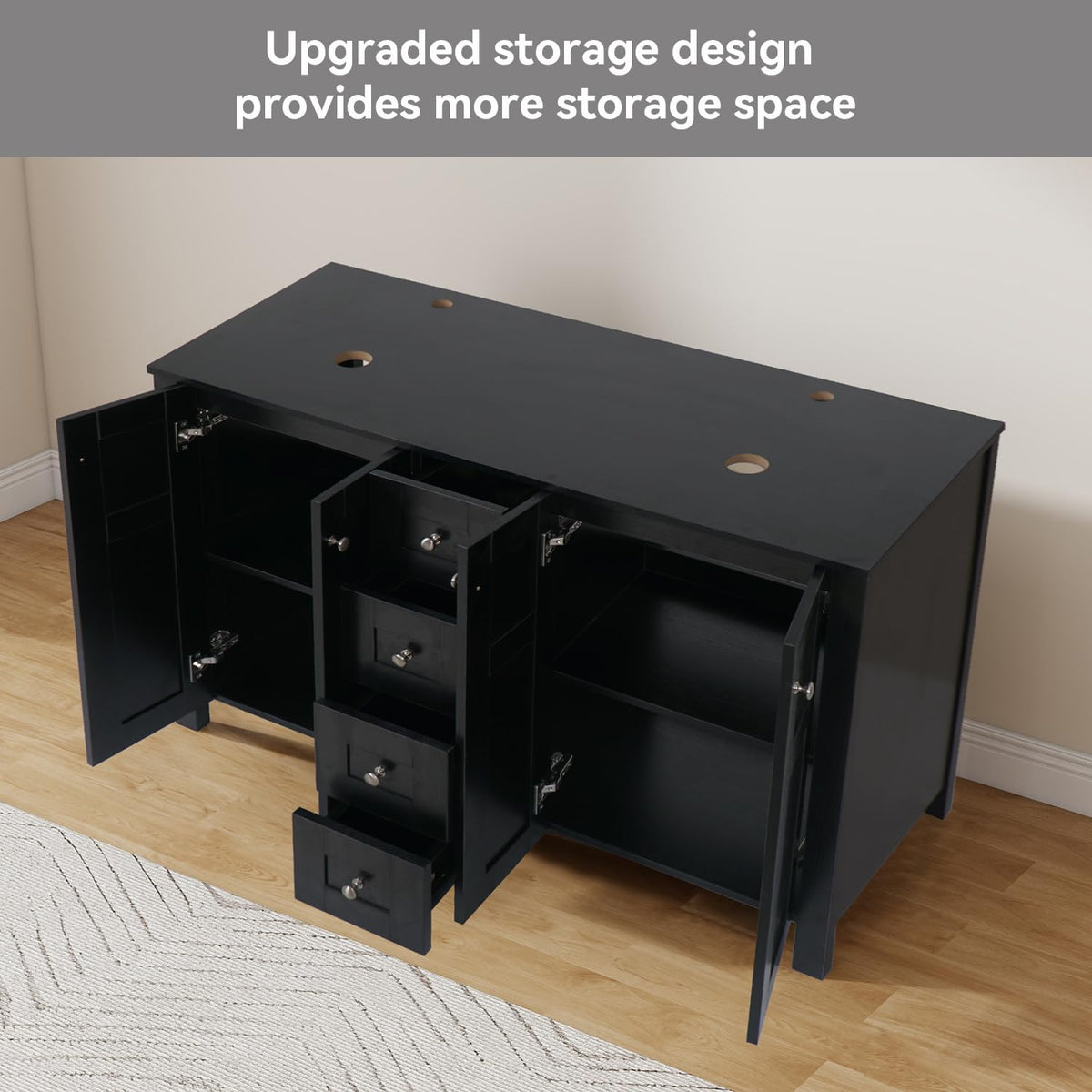 32'' Bathroom Vanity with Sink, Modern Bathroom Cabinet, Black