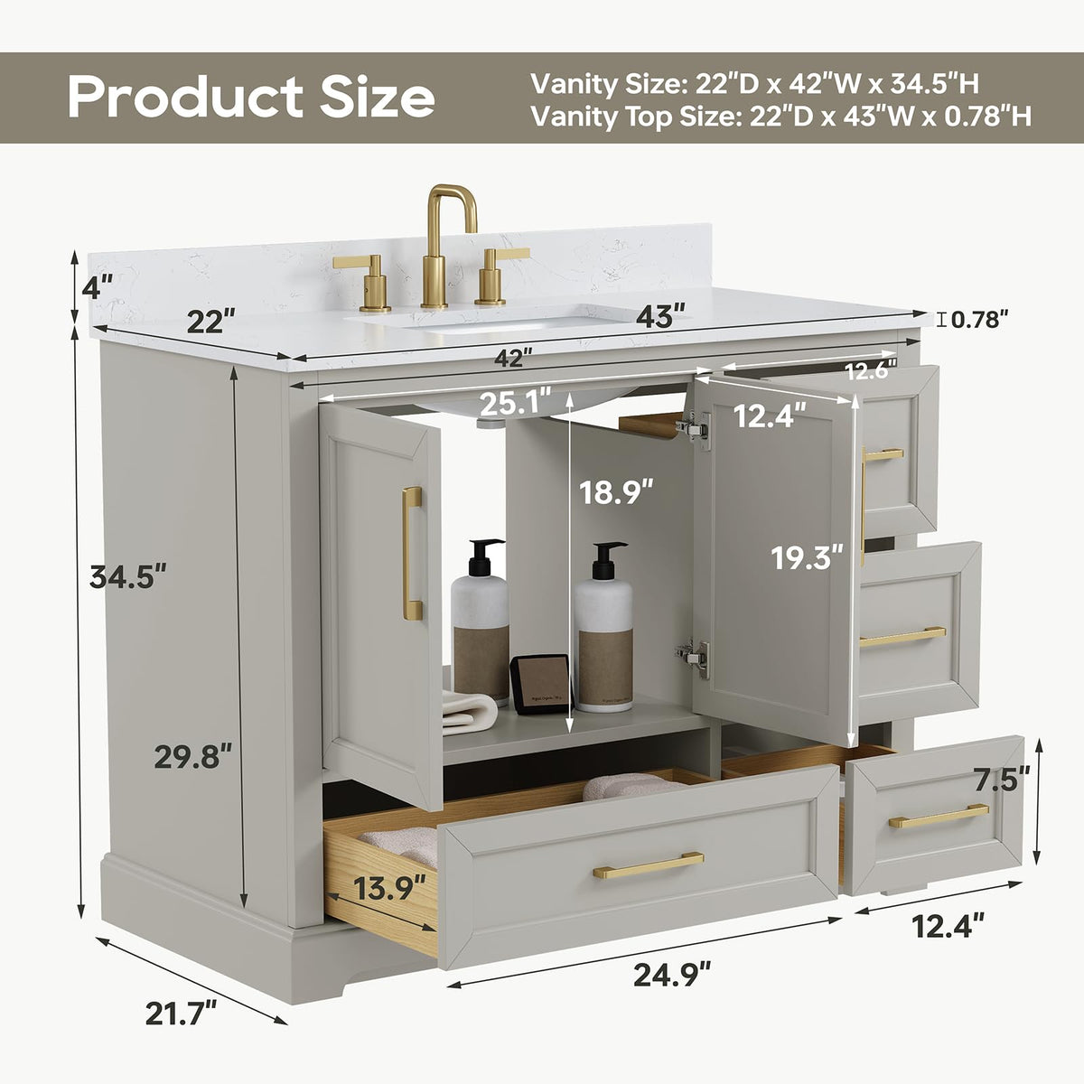 48 inch Bathroom Vanity with Sink, Green