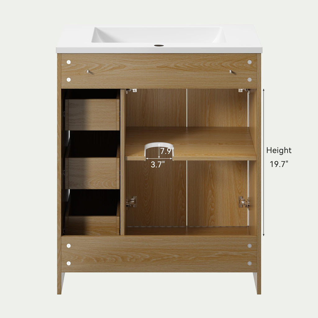 36" Bathroom Vanity with Sink Modern Oak