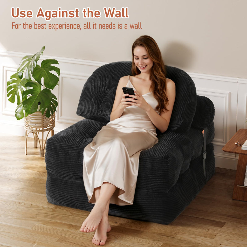 Folding Sofa Bed, Convertible Sleeper Chair with Back Support and Pillow