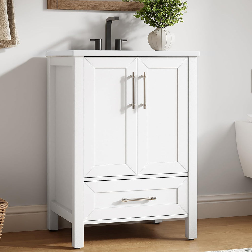 Garvee 24" Bathroom Vanity with Sink, Freestanding Bathroom Cabinet