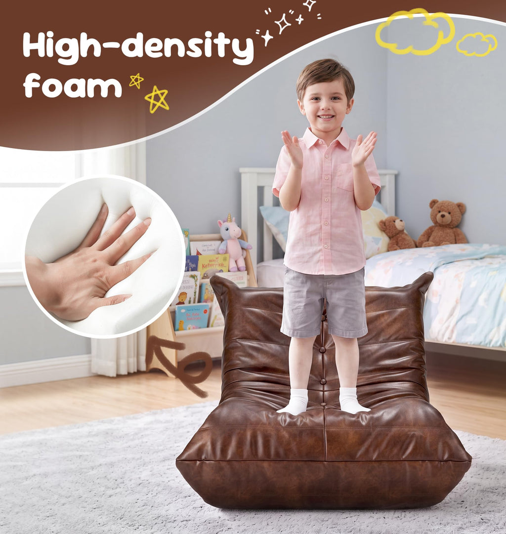Hobestluk Bean Bag Chair Adult Leather Togo Chair Memory Foam Living Room