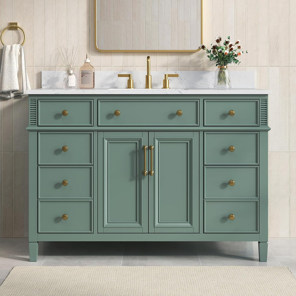 48 inch Bathroom Vanity with Sink, Green