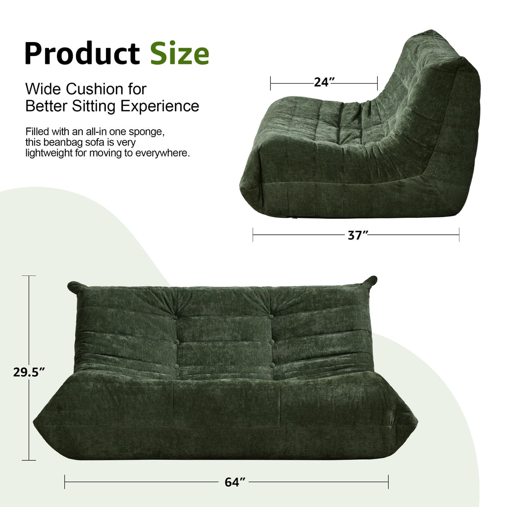 Hobestluk Big Bean Bag Chairs for Adults Fireside BeanBag Couch Togo Sofa