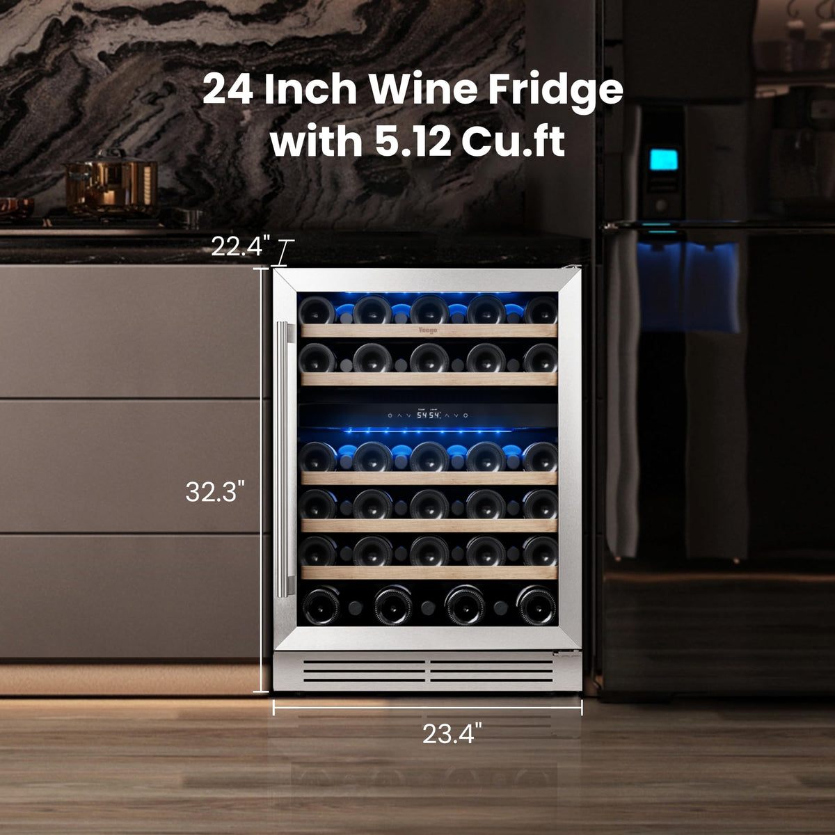 Yeego 30 Inch Wine and Beverage Refrigerator with 80 Can and 33 Bottle