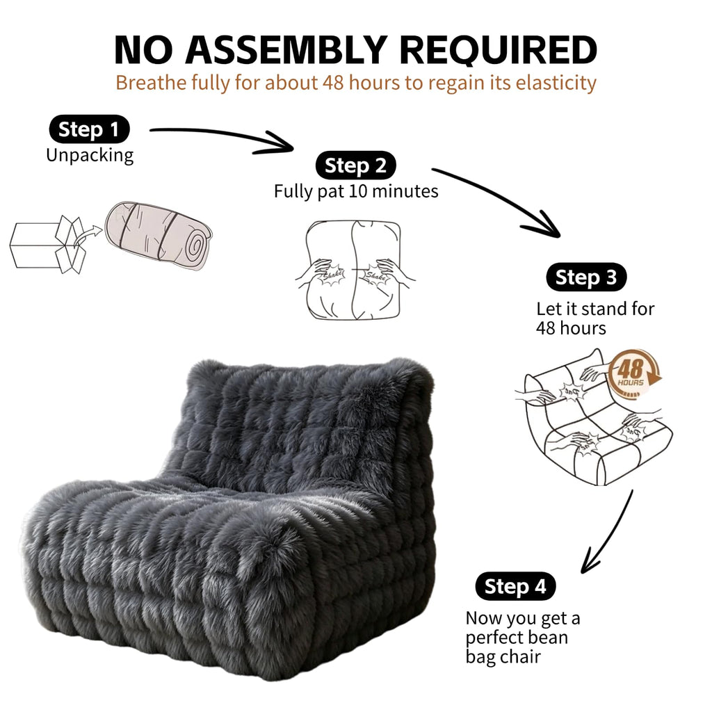 Memory Foam Bean Bag Chair, Gray