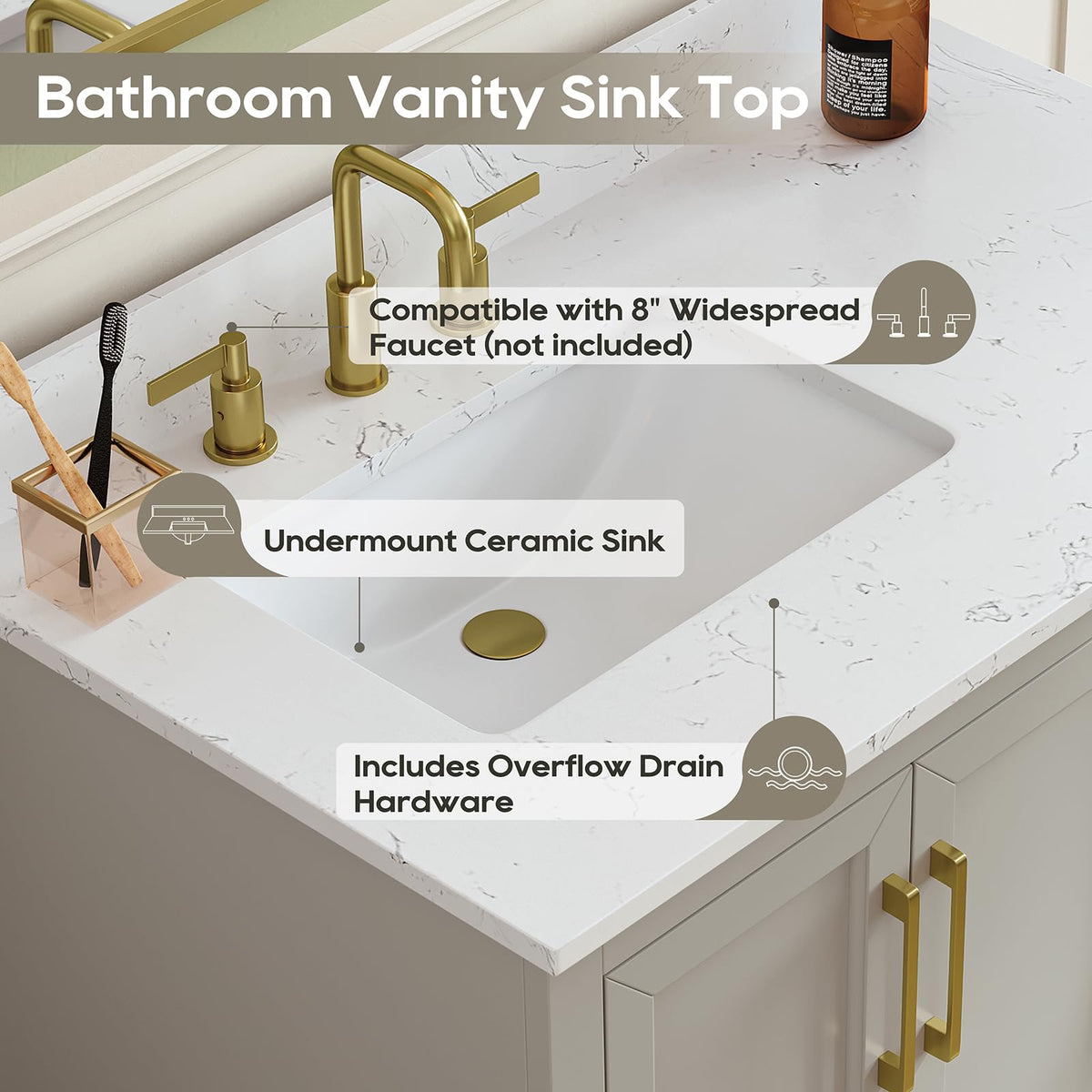 48 inch Bathroom Vanity with Sink, Green