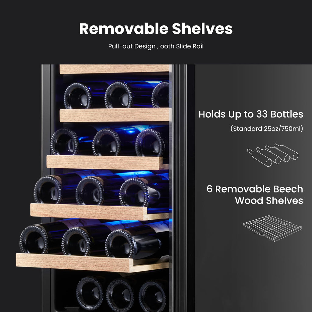 Yeego 30 Inch Wine and Beverage Refrigerator with 80 Can and 33 Bottle