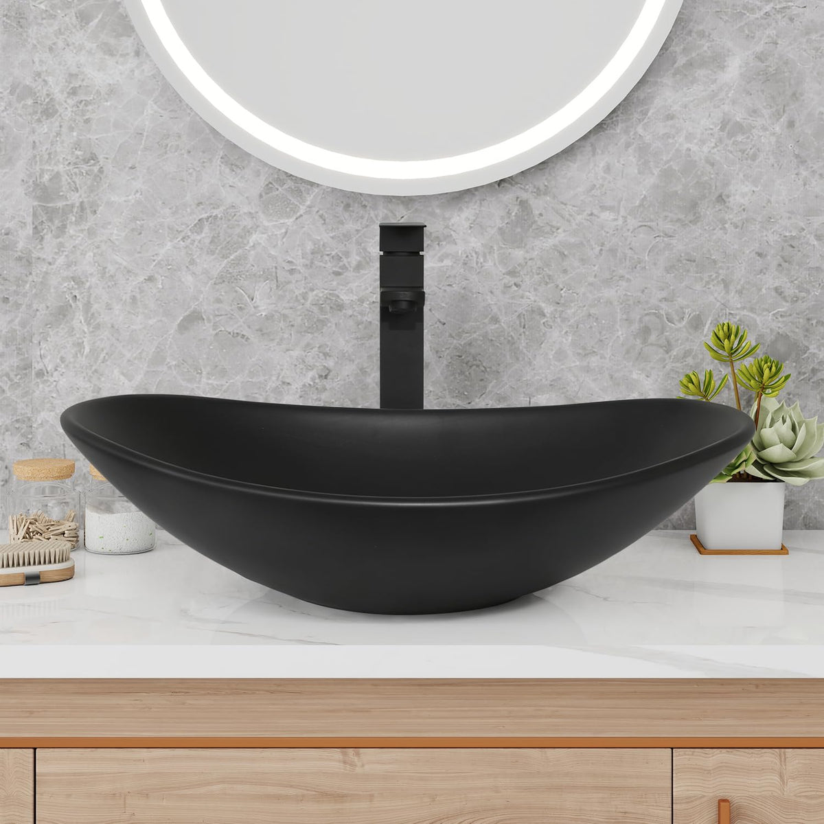 32'' Bathroom Vanity with Sink, Modern Bathroom Cabinet, Black