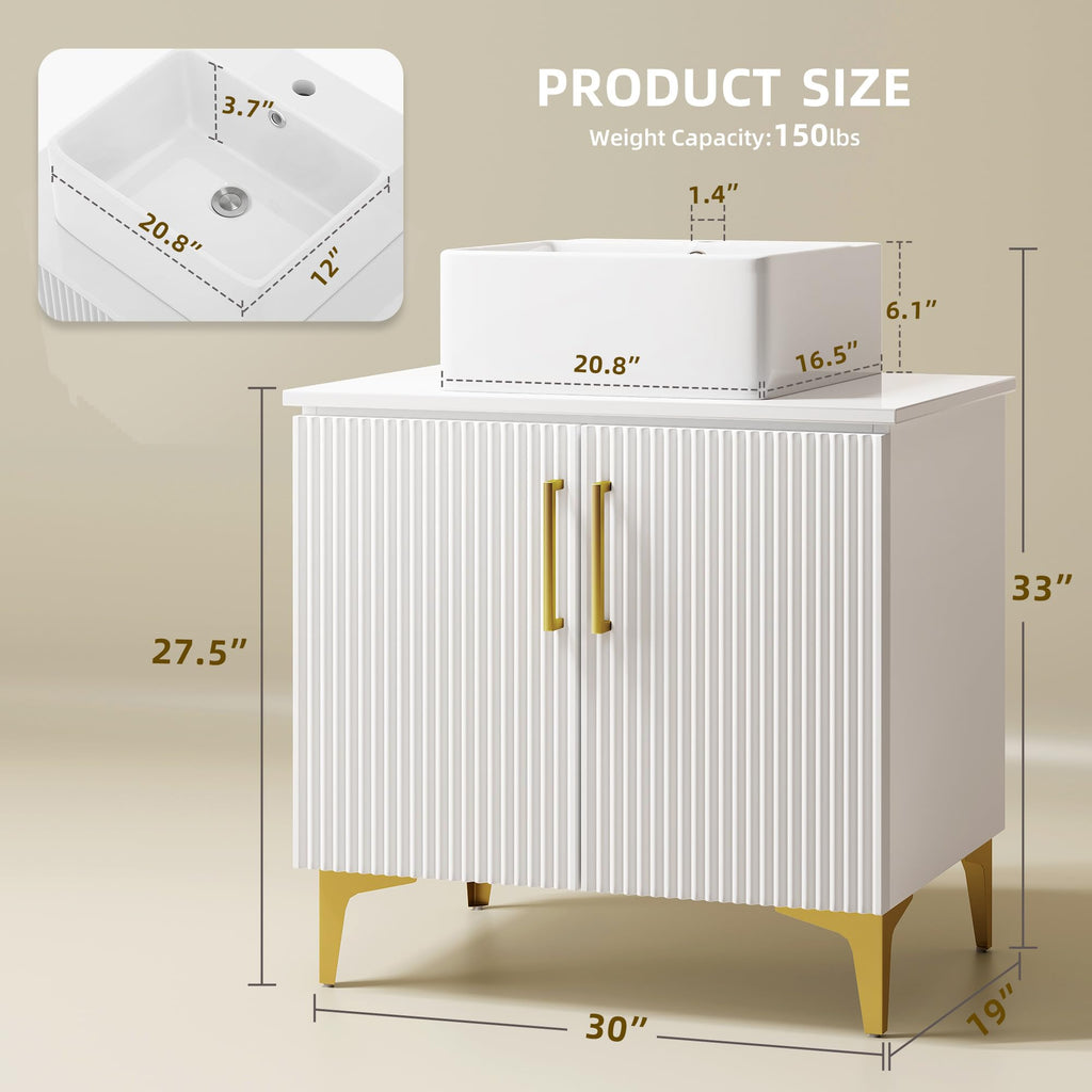 DWVO 30 Inch Bathroom Vanity with Sink