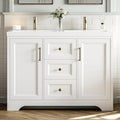 LIKIMIO 47.2" Bathroom Vanity with Sink, 3 Drawers & 2 Doors, White