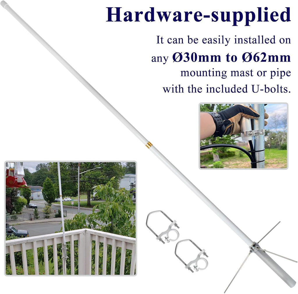 2m/70cm Dual-Band Base Station Antenna, 200W 5.5/8.5dBi High Gain