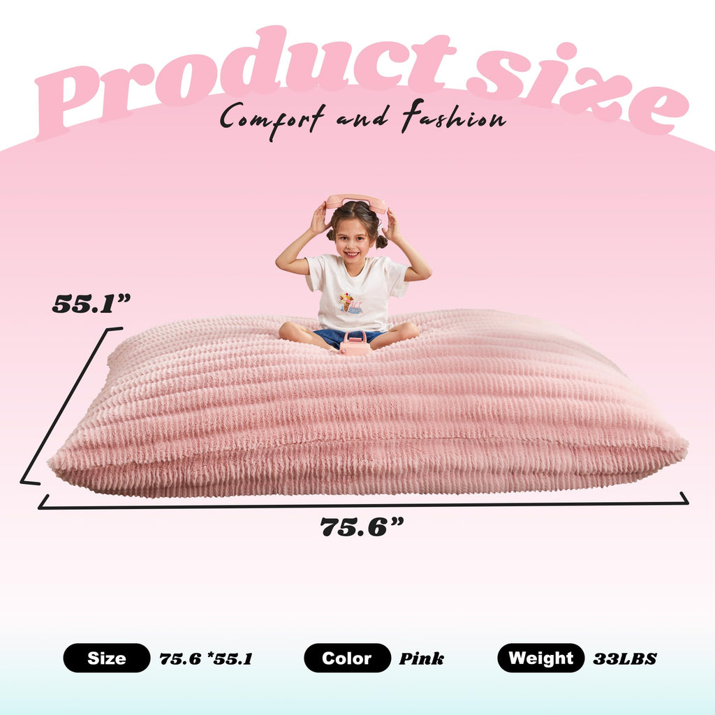 Hobestluk Adult Bean Bag Chair 3 in 1 Convertible Large Bean Bag Sofa