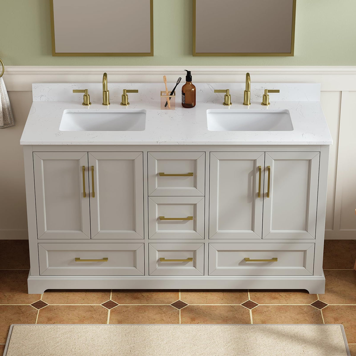 48 inch Bathroom Vanity with Sink, Green
