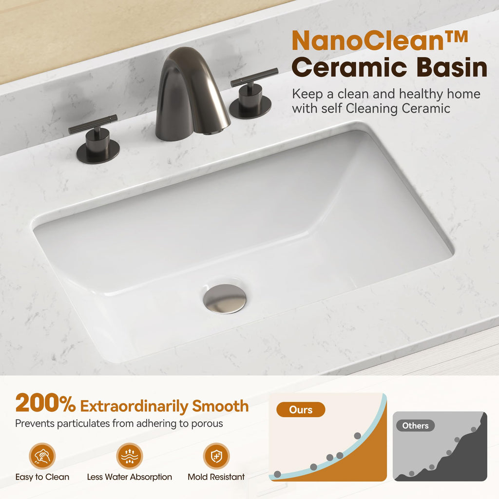 72 Inch Double Sink Bathroom Vanity Solid Wood, Fully Assembled
