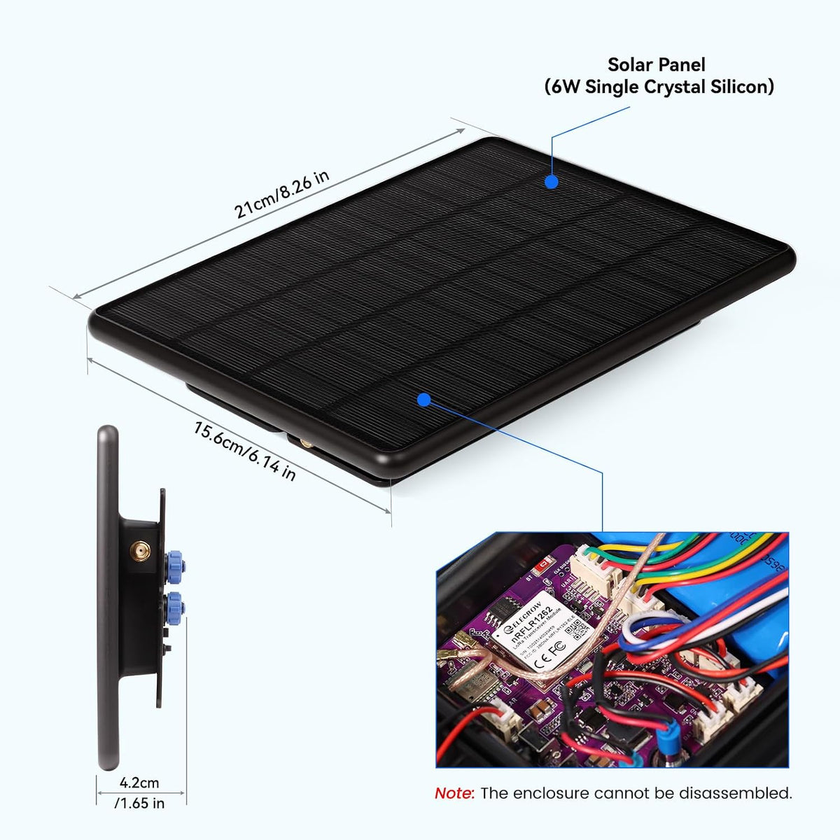 ELECROW Outdoor Solar Power for Meshtastic with 6W Solar Panel Support GPS
