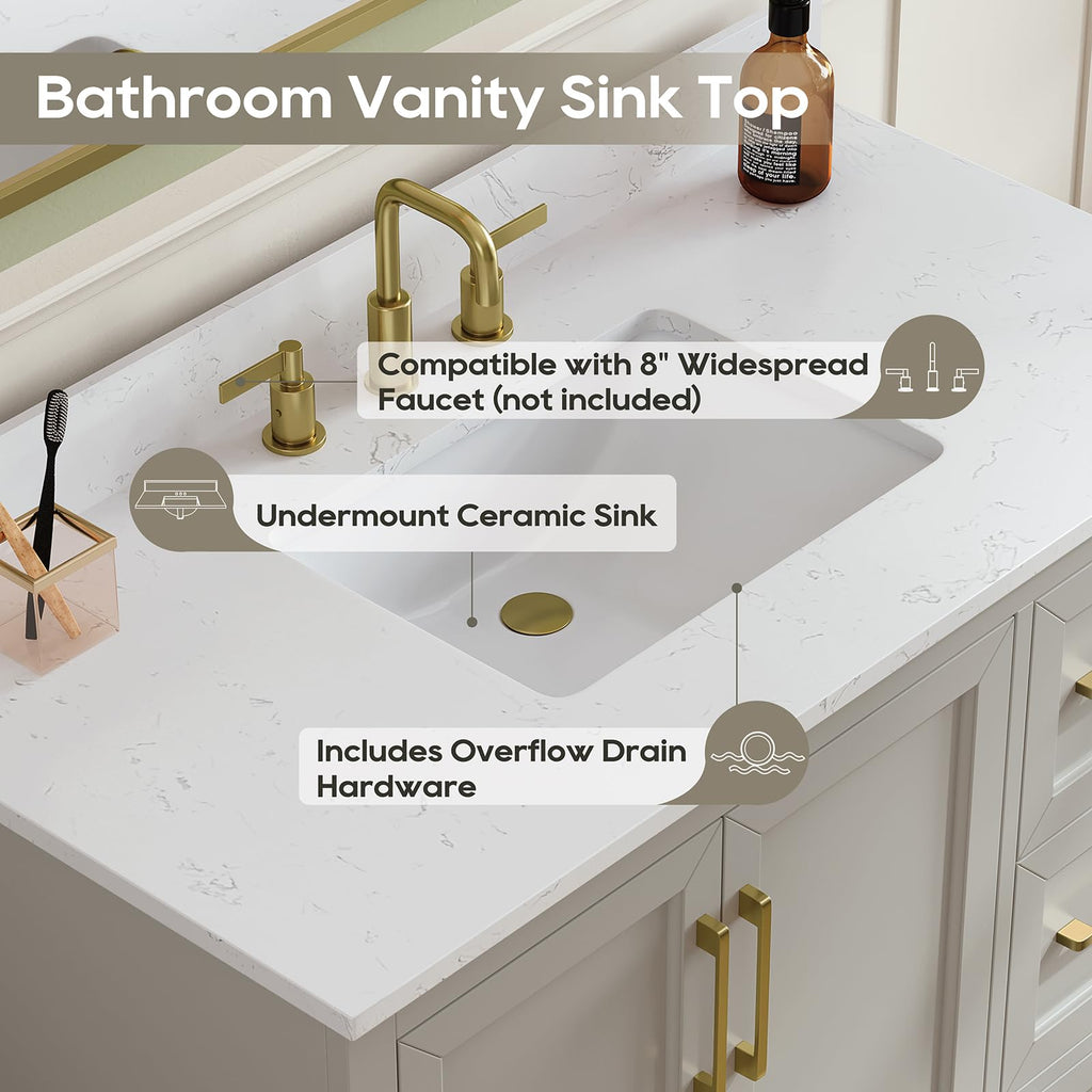 48 inch Bathroom Vanity with Sink, Green
