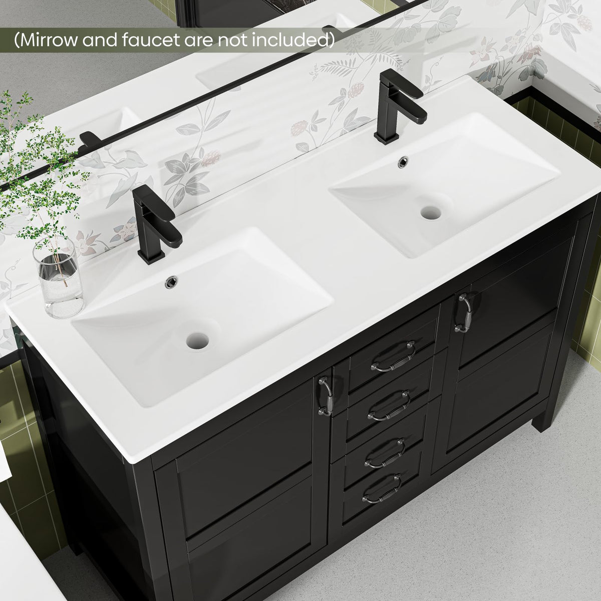 30" Bathroom Vanity with Sink, Sliding Barn Door & 3 Drawers