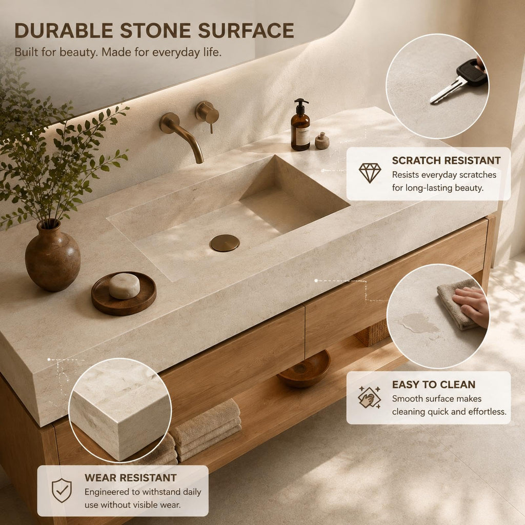 48 in Floating Bathroom Vanity with Sink & LED Backlit Mirror