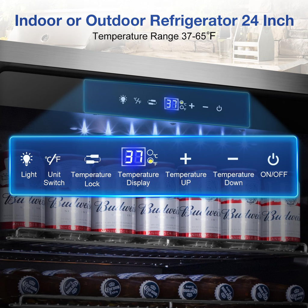 Tylza 24" Dual Zone Wine and Beverage Cooler Quiet Compressor