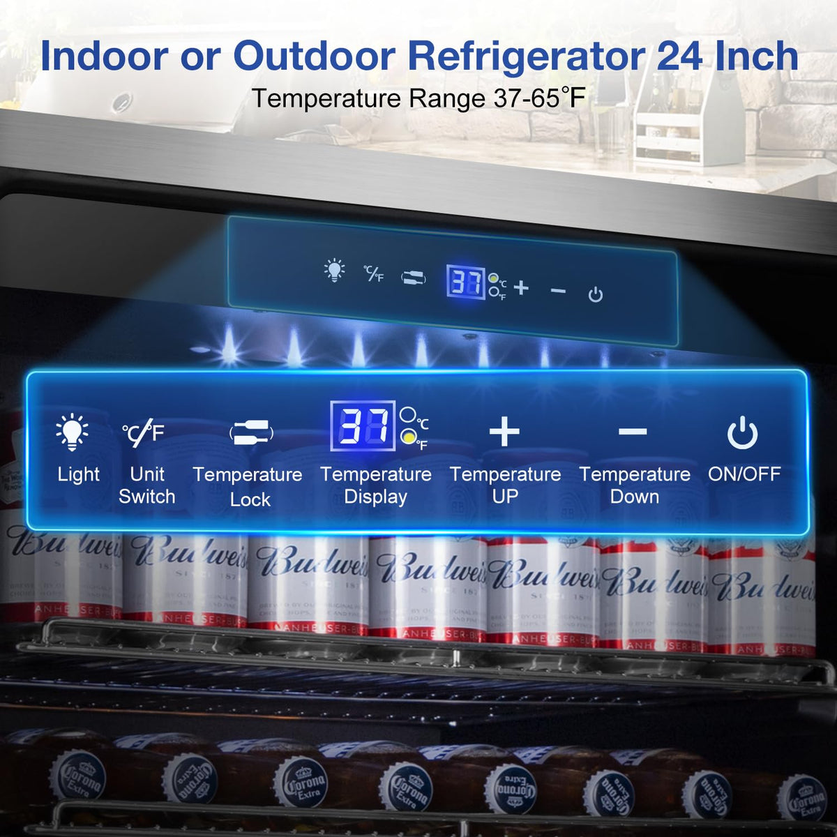 Tylza 24" Dual Zone Wine and Beverage Cooler Quiet Compressor