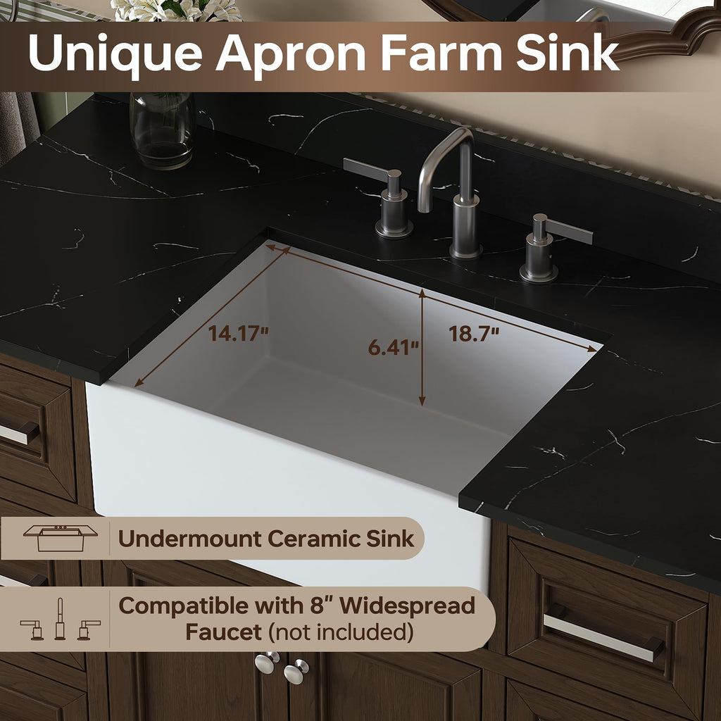 60 Inch Bathroom Vanity with Double Sink Combo, Greige