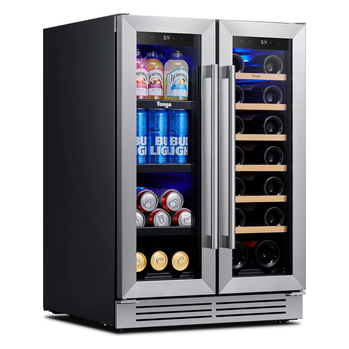 Yeego 30 Inch Wine and Beverage Refrigerator with 80 Can and 33 Bottle