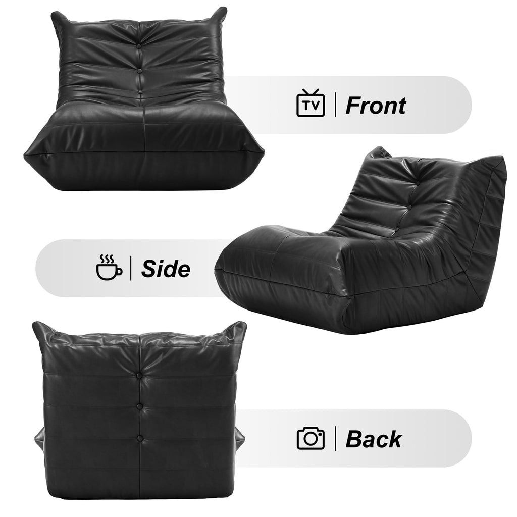 Hobestluk Bean Bag Chair Adult Leather Togo Chair Memory Foam Living Room