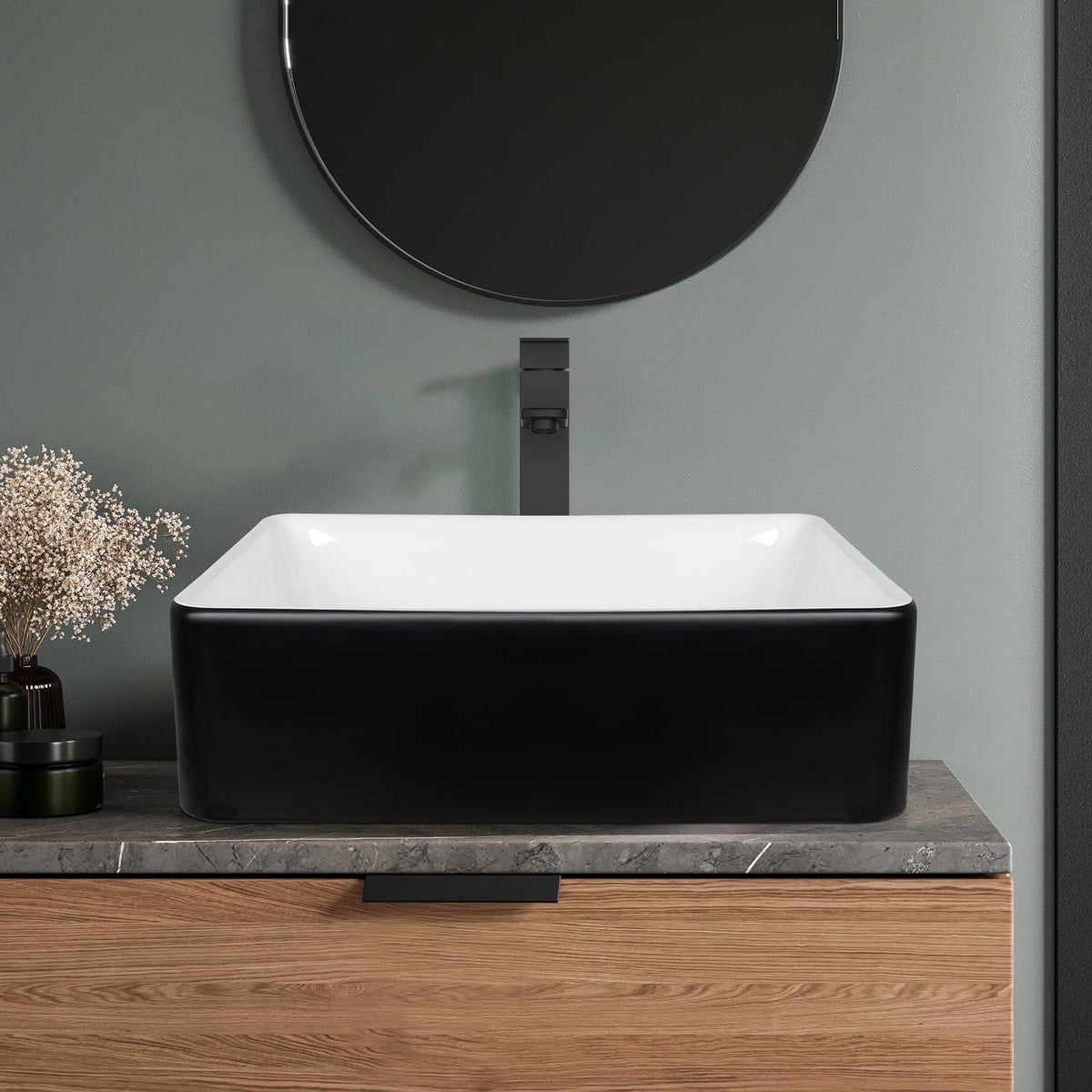 32'' Bathroom Vanity with Sink, Modern Bathroom Cabinet, Black