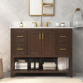 42 Inch Bathroom Vanity with Sink, Fully-Assembled, Walnut