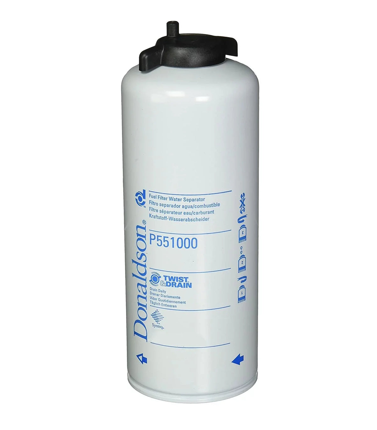 P551000 - Fuel Filter, Liquid Separator Spin On Twist&Drain (Pack of 3)