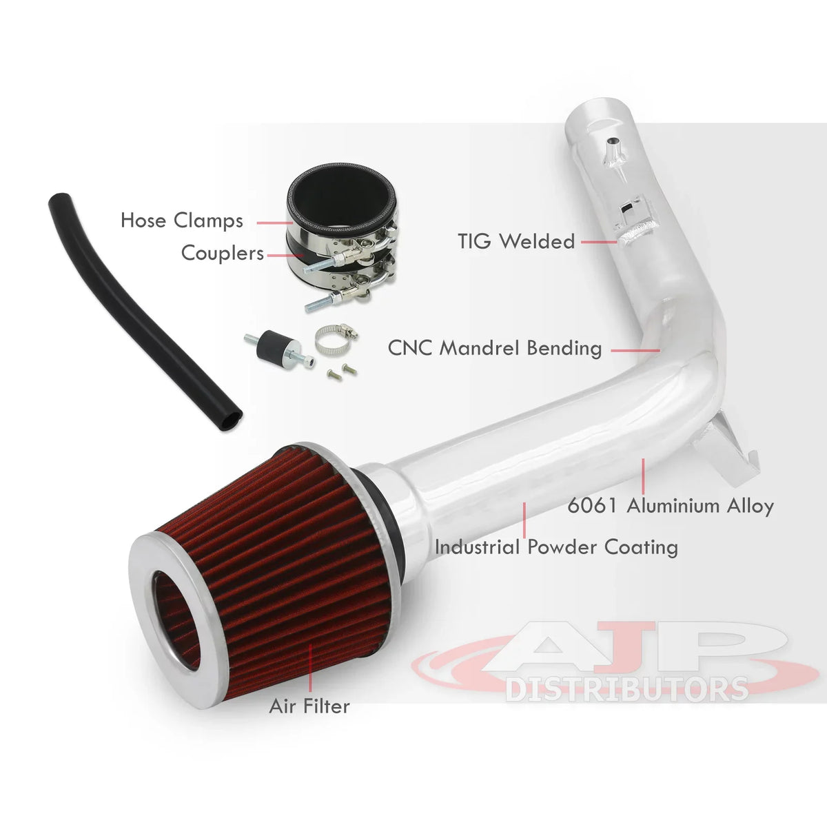 AJP Distributors Cold Air Intake CAI Induction System Polish Aluminum Tube Rectangular MAF Sensor Filter Compatible/Replacement For Nissan Maxima Altima 3.5 V6 2002 2003 2004 2005 2006 02 03 04 05 06