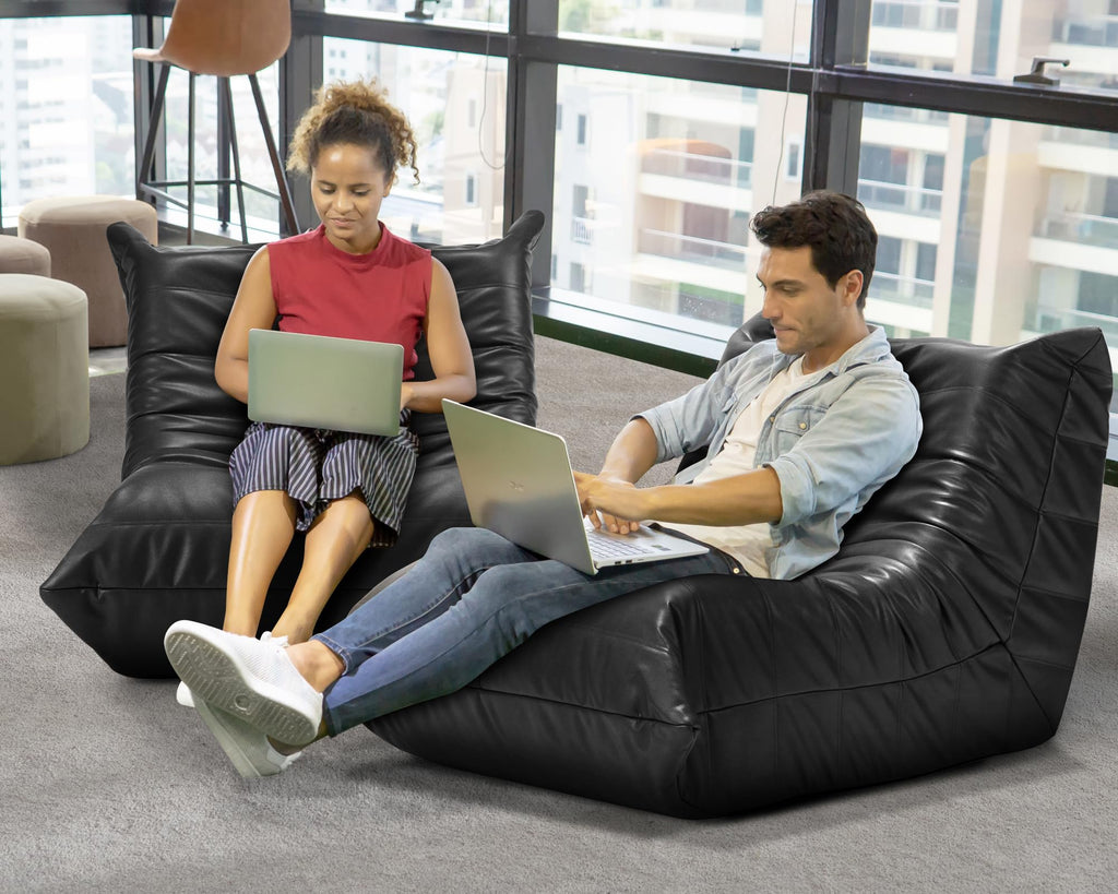 Hobestluk Bean Bag Chair Adult Leather Togo Chair Memory Foam Living Room