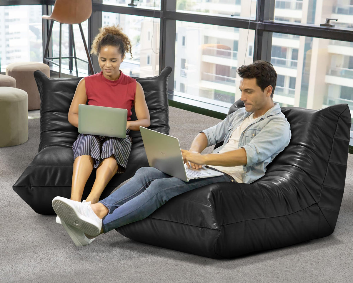 Hobestluk Bean Bag Chair Adult Leather Togo Chair Memory Foam Living Room