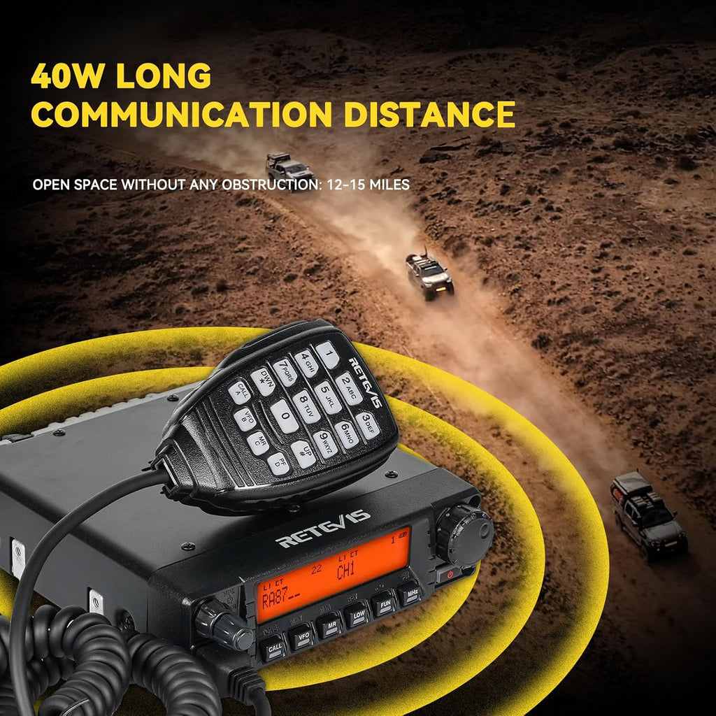 Retevis RA87 GMRS Mobile Radio, High Power Mobile Transceiver Base Station
