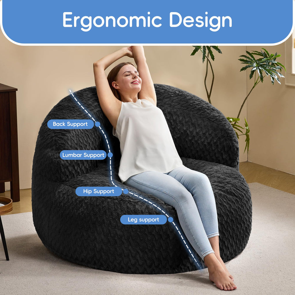 Hobestluk Adult Bean Bag Chair 3 in 1 Convertible Large Bean Bag Sofa