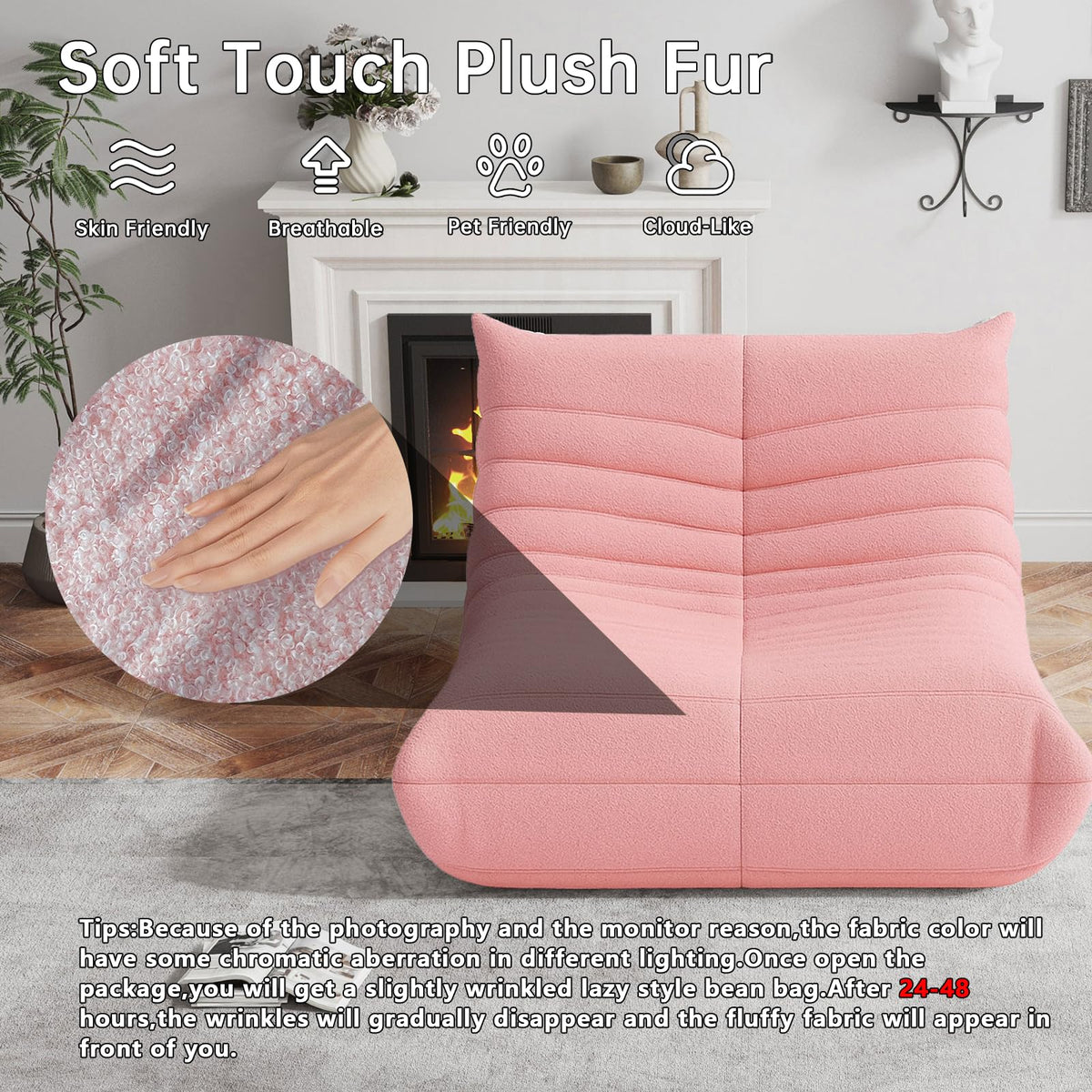 WHGBJA Giant Bean Bag Chair for Adults, Comfy Beanbag with Memory Foam