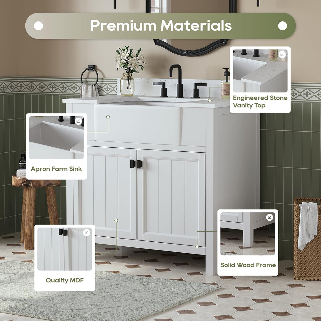 60 Inch Bathroom Vanity Double Sink, Steel Blue