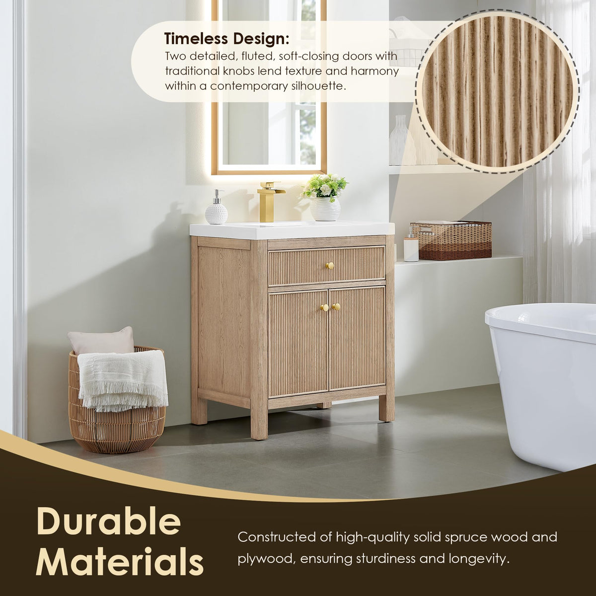 48 Inch Bathroom Vanity with Sink Modern Single Vanities with Countertop