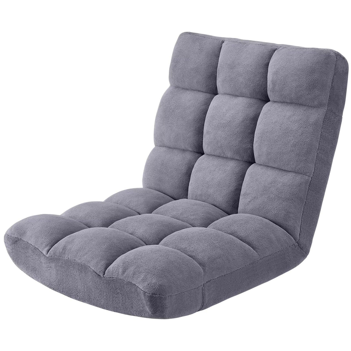 Folding Floor Gaming Chair 14-Poistion Cushioned Adjustable Floor Lazy Sofa Chair w/Breathable Cotton & Skin-Friendly Velvet for Adults & Kids Perfect for Reading Gaming Meditating, Darkblue